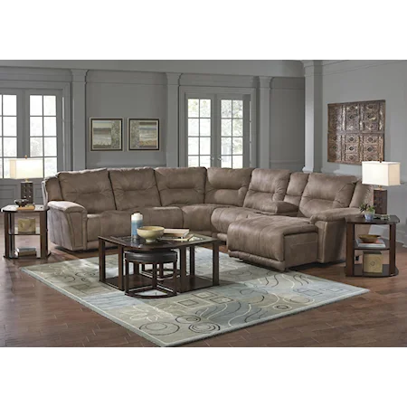 Reclining Sectional with 4 Seats and 1 Chaise